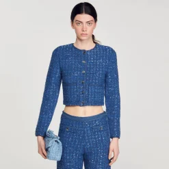 Mulheres Sandro Paris Bolsa Pequena Em Sarja Yza