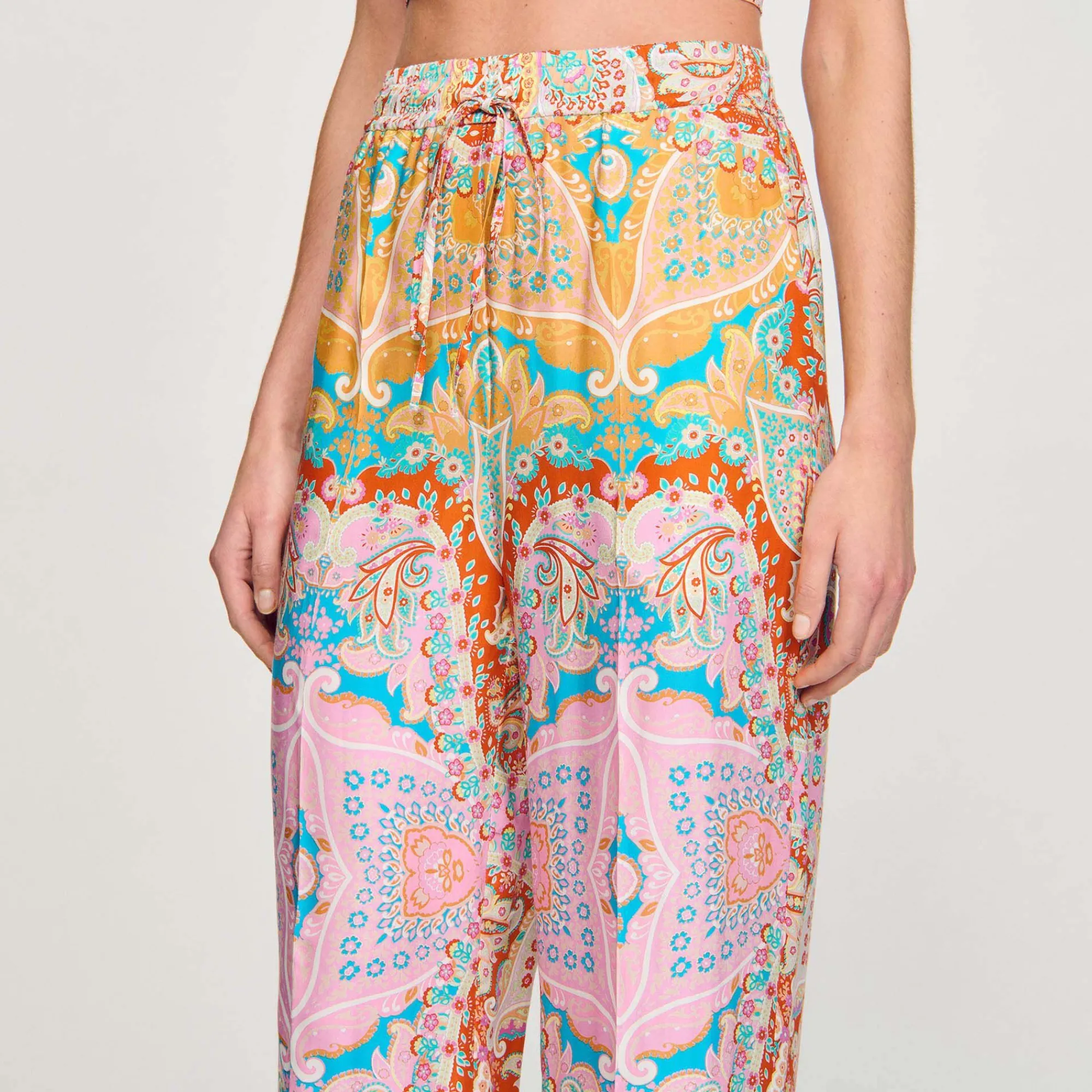 Mulheres Sandro Paris Calça Fluida Estampada