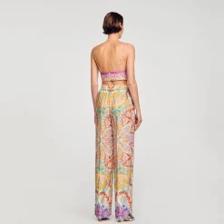 Mulheres Sandro Paris Calça Fluida Estampada