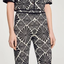 Mulheres Sandro Paris Calça Jacquard Com Flores