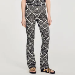 Mulheres Sandro Paris Calça Jacquard Com Flores