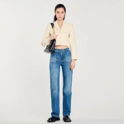 Mulheres Sandro Paris Calça Jeans Desbotada