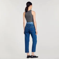 Mulheres Sandro Paris Calça Jeans Mom Fit Trompe L'Oeil