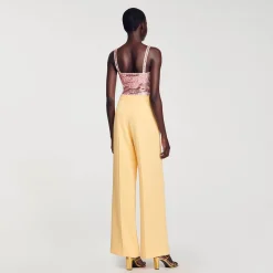 Mulheres Sandro Paris Calças Com Pregas