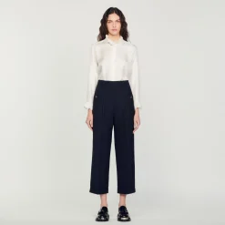 Mulheres Sandro Paris Calças De Cintura Alta