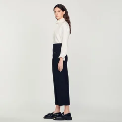 Mulheres Sandro Paris Calças De Cintura Alta