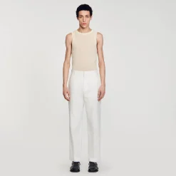 Homem Sandro Paris Calças De Linho E Algodao