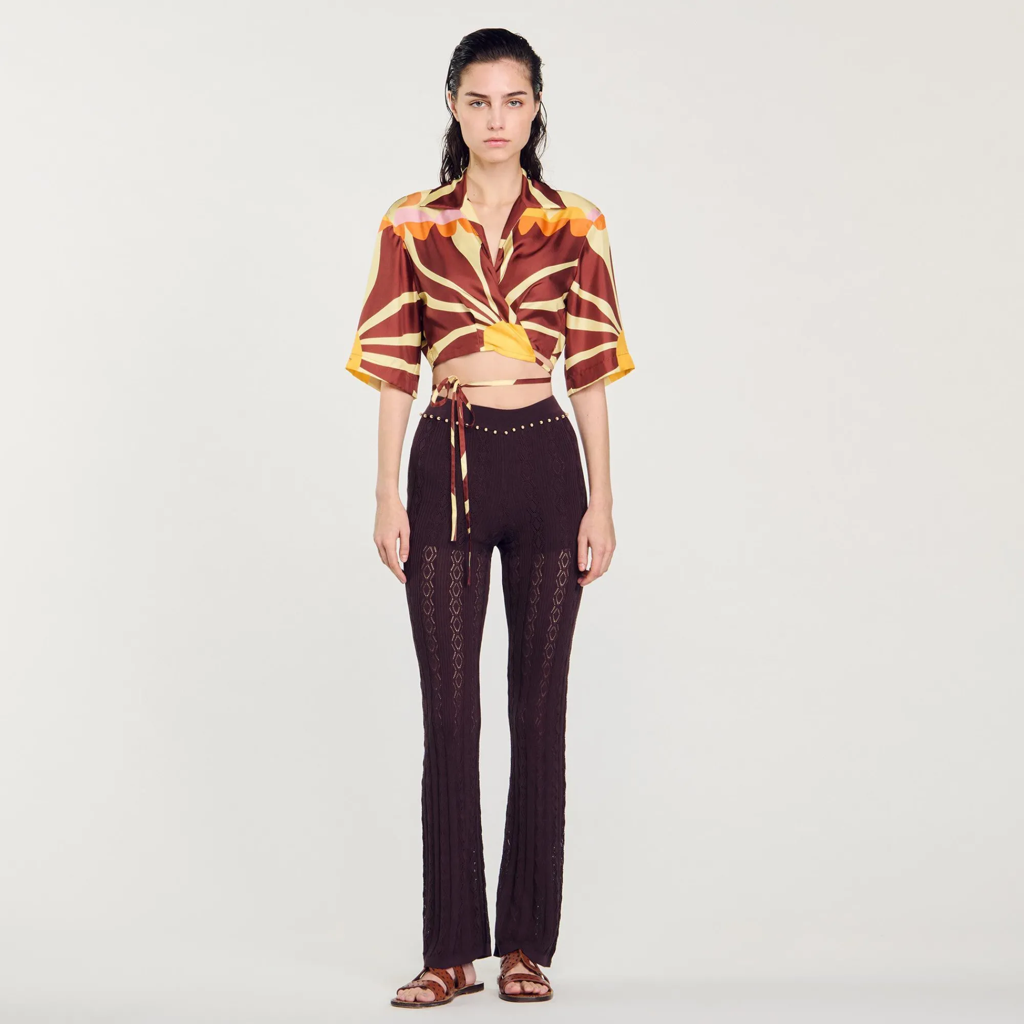 Mulheres Sandro Paris Calças De Malha