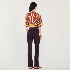 Mulheres Sandro Paris Calças De Malha