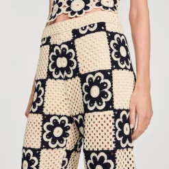 Mulheres Sandro Paris Calças De Malha De Croche