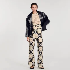 Mulheres Sandro Paris Calças De Malha De Croche