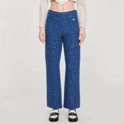 Mulheres Sandro Paris Calças De Malha Extravagantes