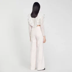 Mulheres Sandro Paris Calças De Sarja