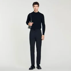 Homem Sandro Paris Calças Retas Elasticas