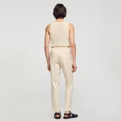 Homem Sandro Paris Calças Retas Elasticas