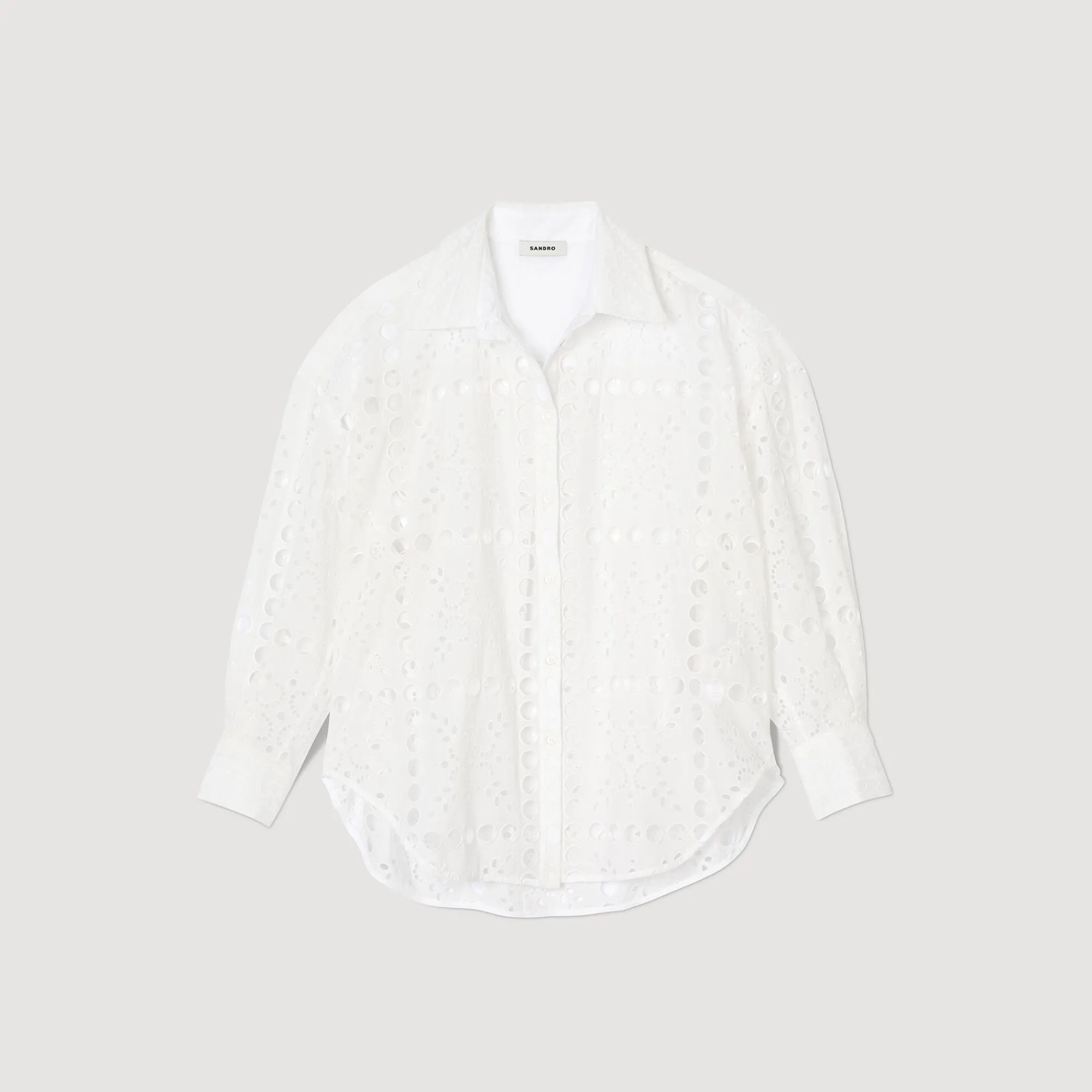 Mulheres Sandro Paris Camisa Com Bordado Ingles