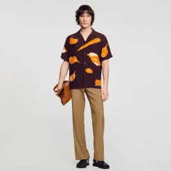 Homem Sandro Paris Camisa Com Estampa De Moluscos