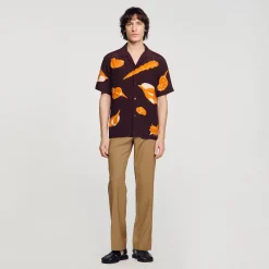 Homem Sandro Paris Camisa Com Estampa De Moluscos