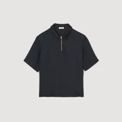 Homem Sandro Paris Camisa Com Ziper No Pescoco