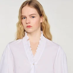 Mulheres Sandro Paris Camisa De Algodao Organico