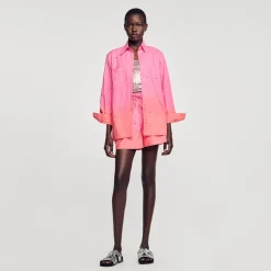 Mulheres Sandro Paris Camisa Dip Dye Com Strass