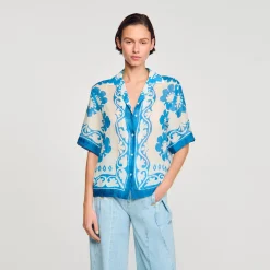 Mulheres Sandro Paris Camisa Estampada