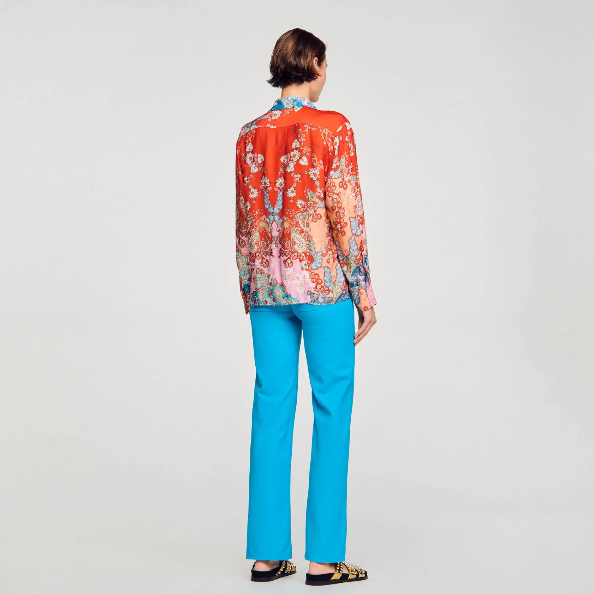 Mulheres Sandro Paris Camisa Estampada