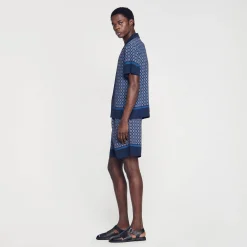 Homem Sandro Paris Camisa Estampada Manga Curta