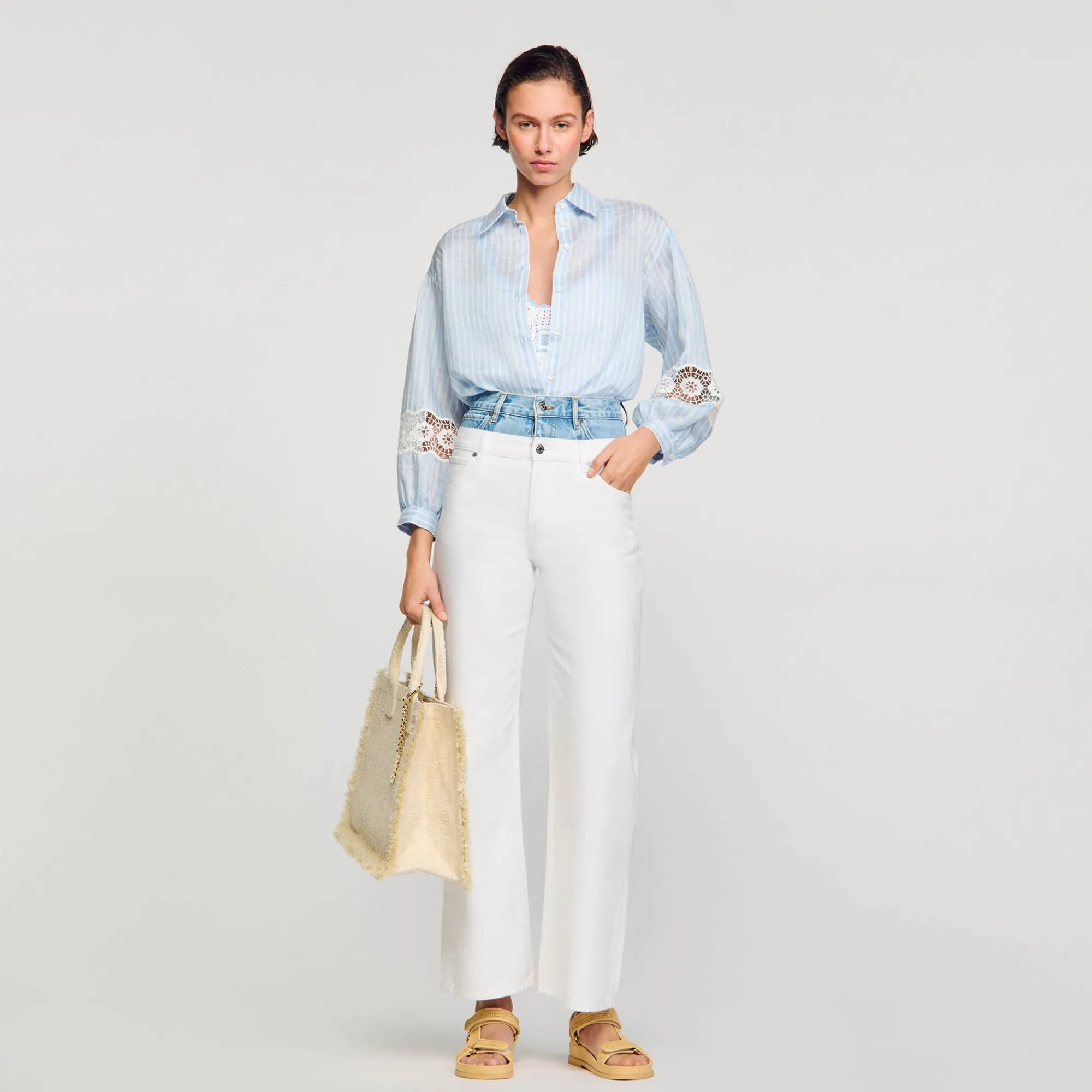 Mulheres Sandro Paris Camisa Listrada