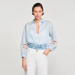 Mulheres Sandro Paris Camisa Listrada