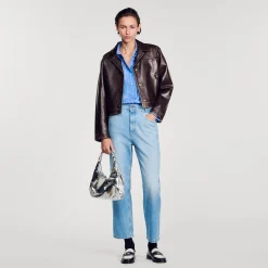 Mulheres Sandro Paris Camisa Listrada E Coracao De Diamante