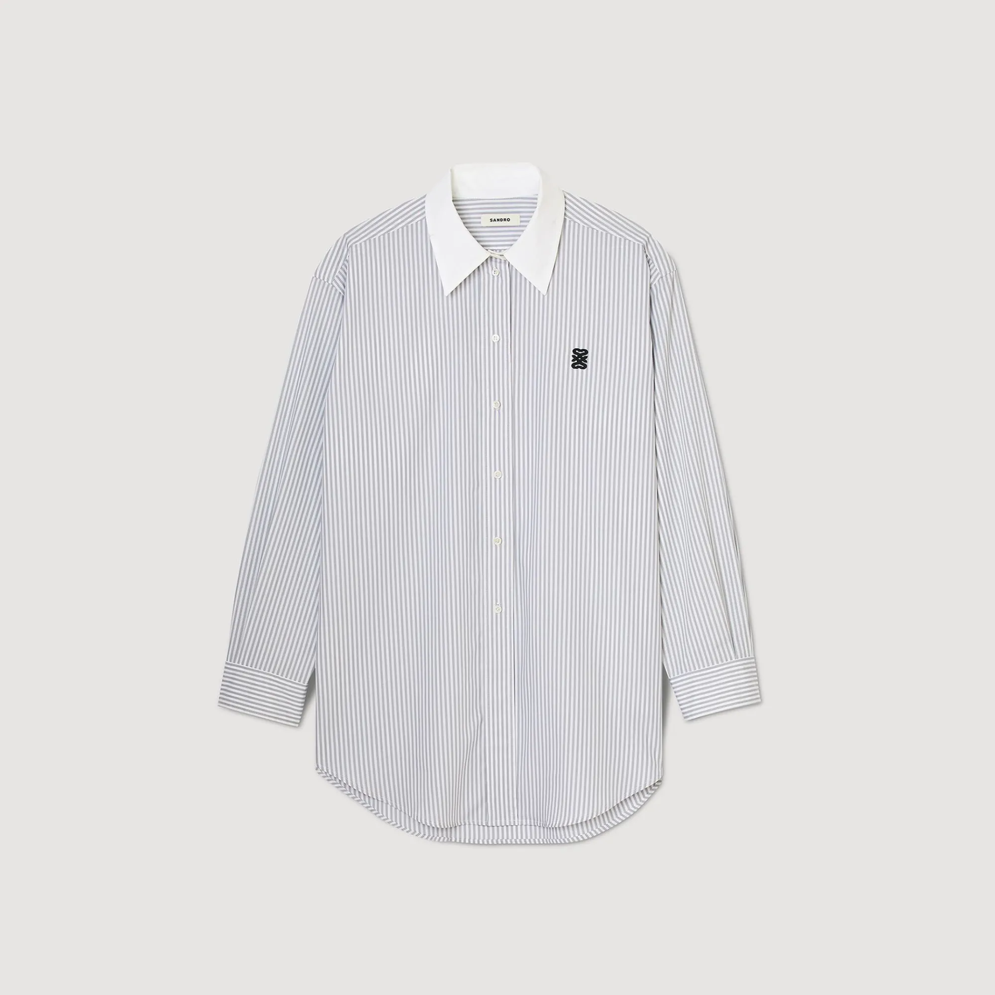 Mulheres Sandro Paris Camisa Listrada Grande