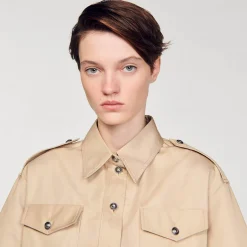 Mulheres Sandro Paris Camisa Oficial Curta