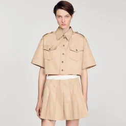 Mulheres Sandro Paris Camisa Oficial Curta