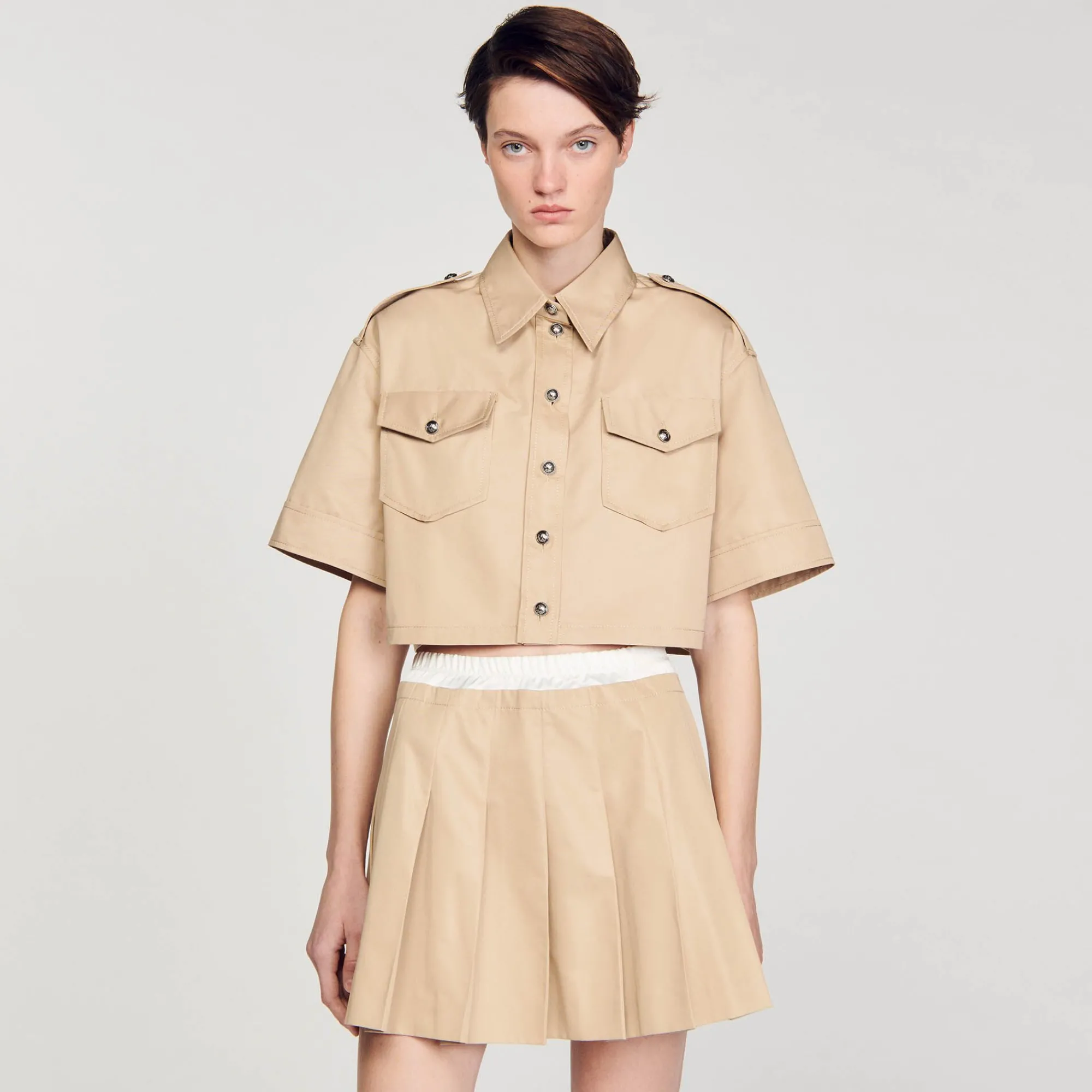 Mulheres Sandro Paris Camisa Oficial Curta