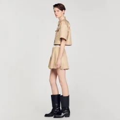 Mulheres Sandro Paris Camisa Oficial Curta