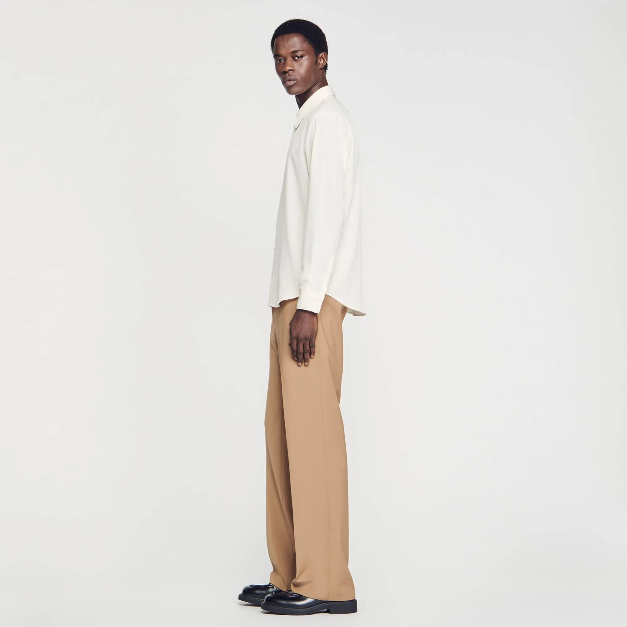 Homem Sandro Paris Camisa Plissada Fluida