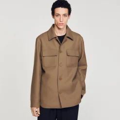 Homem Sandro Paris Camiseta Abotoada