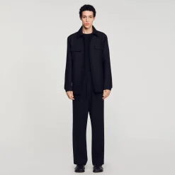 Homem Sandro Paris Camiseta Abotoada