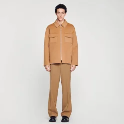 Homem Sandro Paris Camiseta Com Ziper