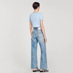 Mulheres Sandro Paris Camiseta Curta