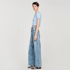 Mulheres Sandro Paris Camiseta Curta