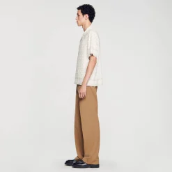 Homem Sandro Paris Camiseta De Manga Curta Com Cruz Quadrada