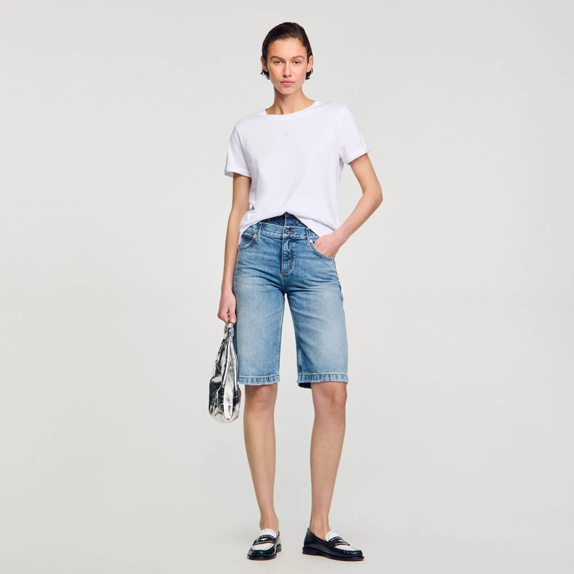 Mulheres Sandro Paris Camiseta Duplo S