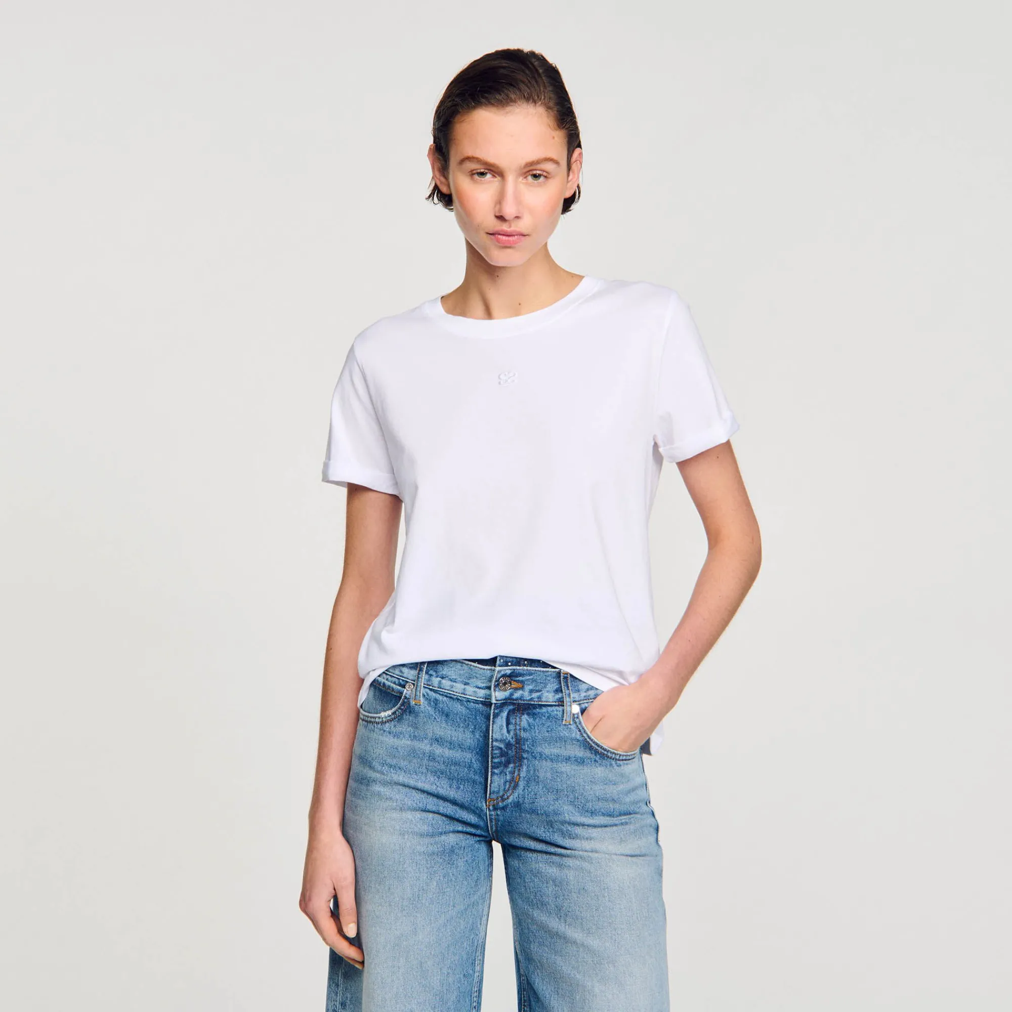 Mulheres Sandro Paris Camiseta Duplo S