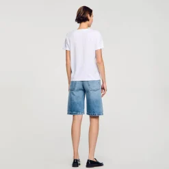 Mulheres Sandro Paris Camiseta Duplo S