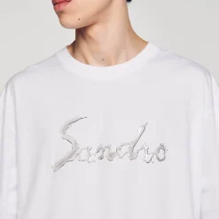 Homem Sandro Paris Camiseta Grande De Algodao