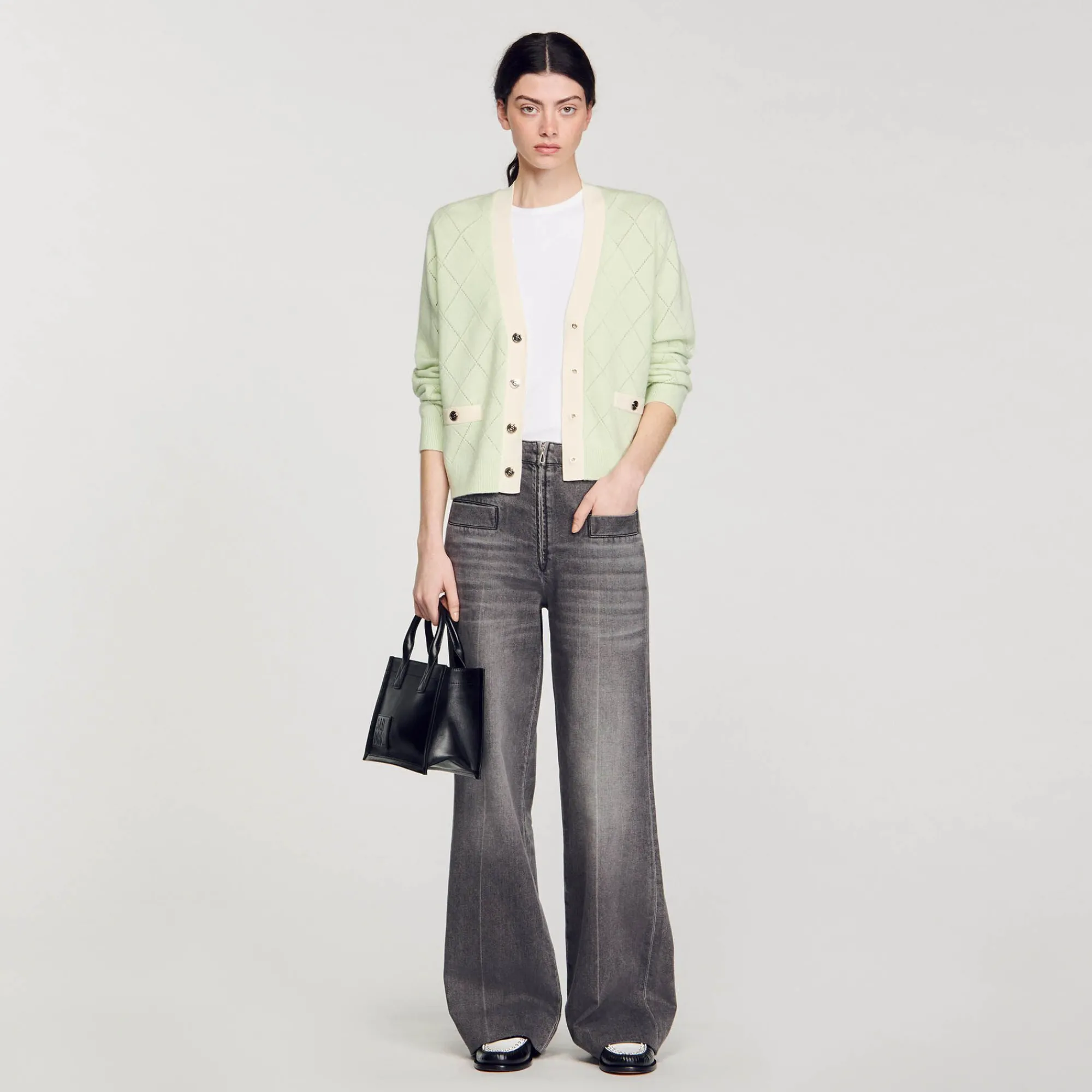 Mulheres Sandro Paris Cardiga Bicolor