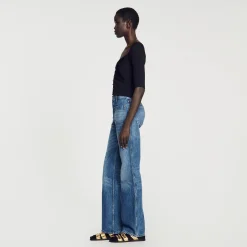 Mulheres Sandro Paris Cardiga Canelado Recortado