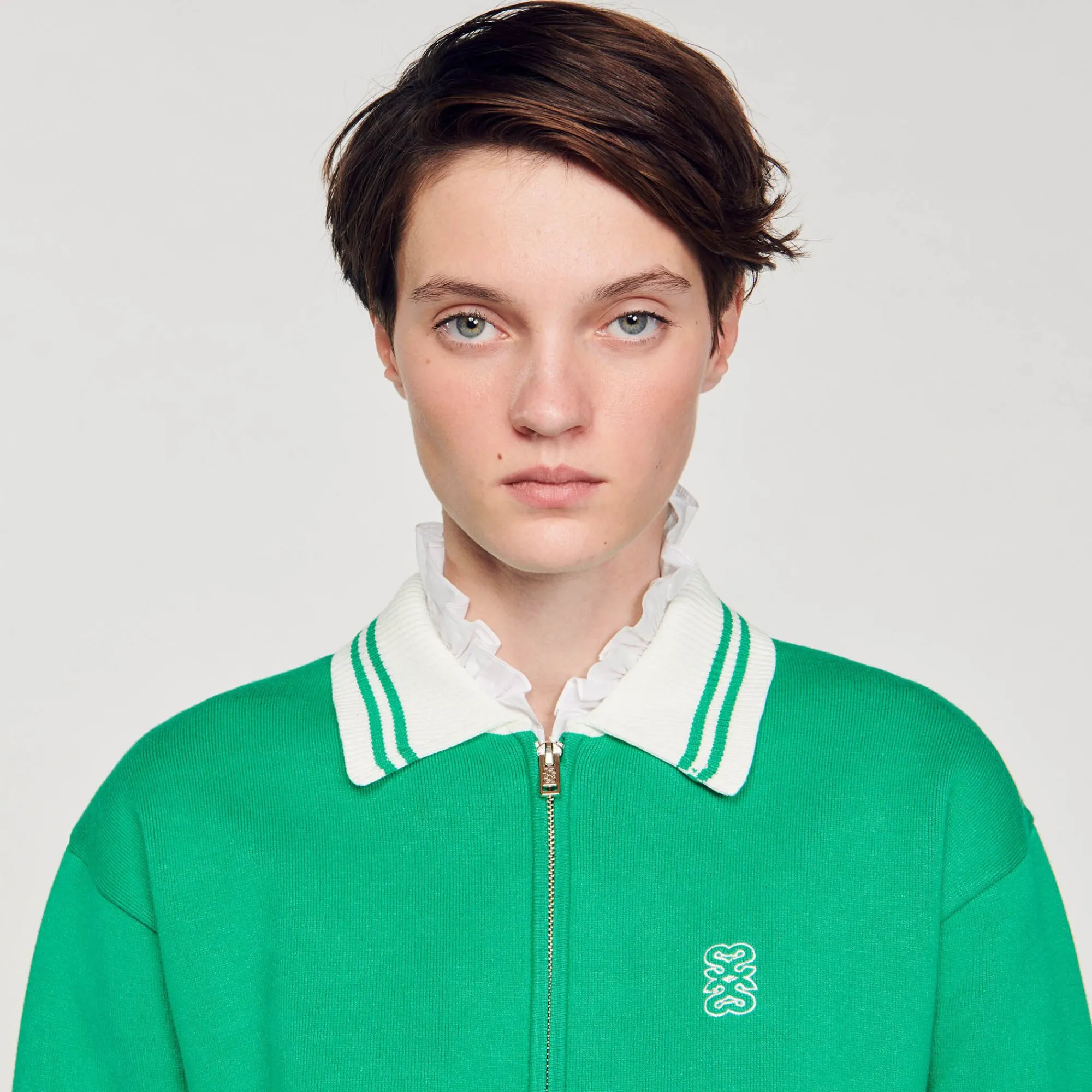 Mulheres Sandro Paris Cardiga De Beisebol Com Ziper